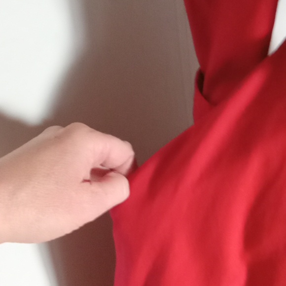 Pinup couture long sleeved red swing dress with pockets small - Picture 7 of 7